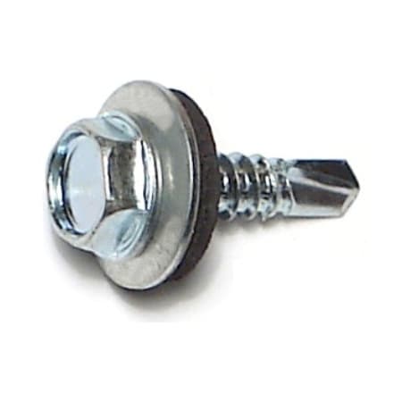 Midwest Fastener Self-Drilling Screw, #10 x 3/4 in, Zinc Plated Steel Flange Hex Head External Hex Drive, 100 PK 03340